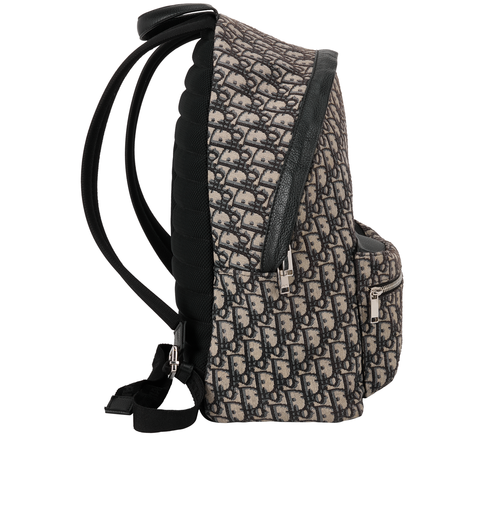 Rider Backpack, &pound;1,200, Handbags, Beige/Black/Blue, Canvas, Side view